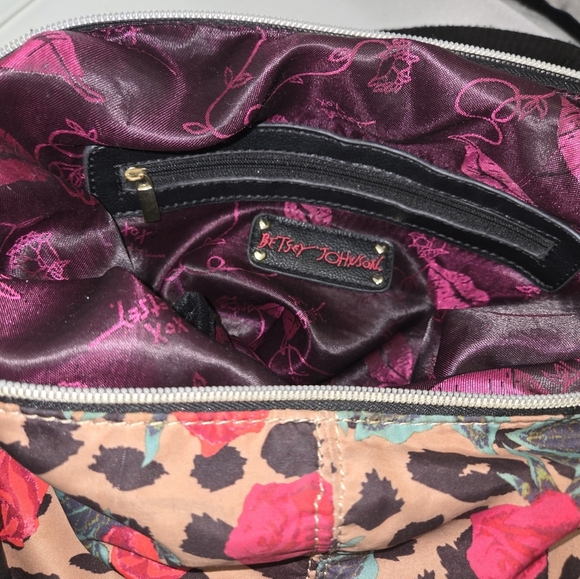 Betsey Johnson Floral Leopard Print Shoulder Bag - Picture 5 of 5